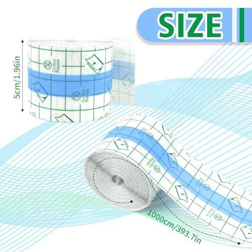 Tattoo Aftercare,Waterproof Bandages for Swimming,2 Inch x 10 Yard Tattoo Cover up Tape,Second Skin Tattoo Cover up Patch,Waterproof Bandaids,Transparent Film Dressing,Adhesive Bandage,Shower Shield