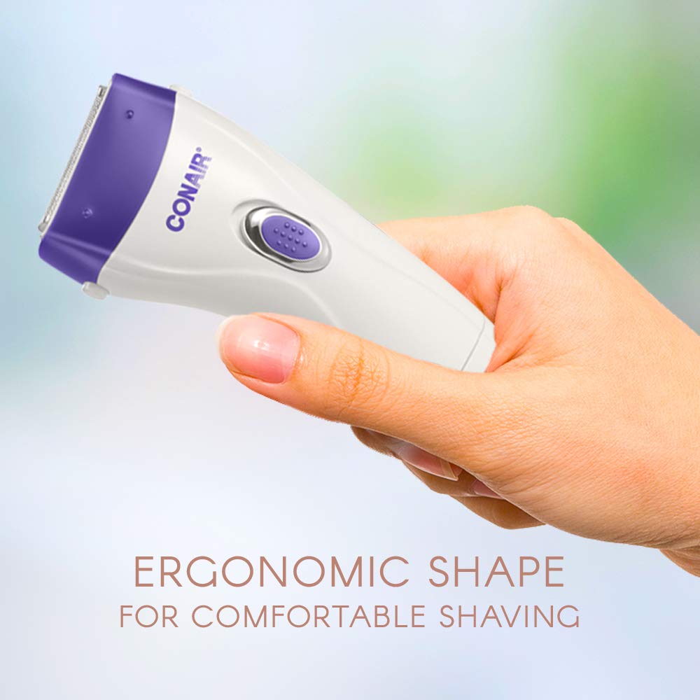 Conair Body and Facial Hair Removal for Women, Cordless Rechargeable Dual Foil Shaver & Trimmer, Perfect for Face, Ear/Nose, Eyebrows, Legs, and Bikini Lines