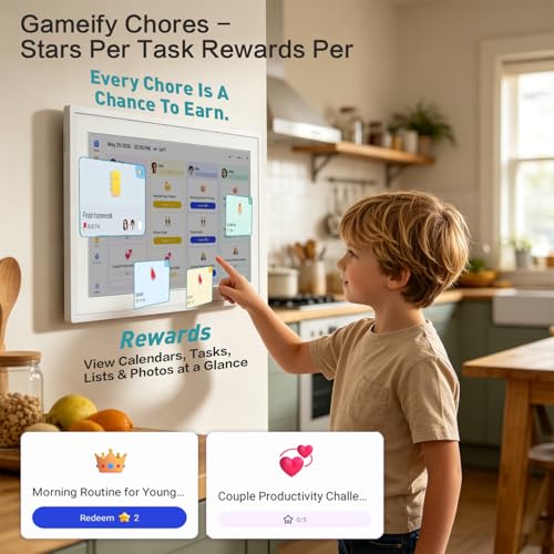 Nethgrow 15.6" Digital Family Calendar & Chore Planner - No Subscription