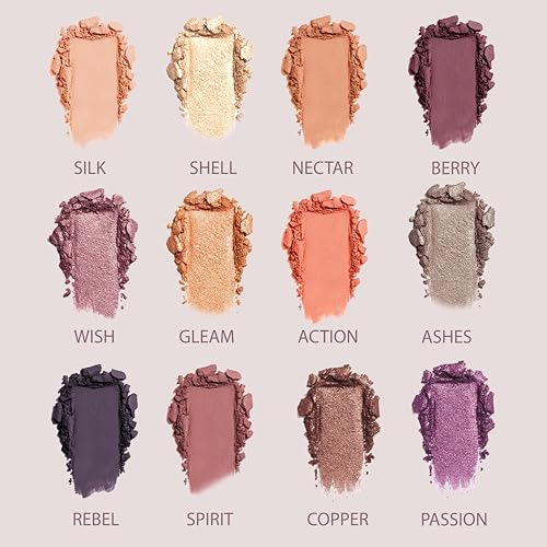 Lamora Pink Eyeshadow Palette - 12 Soft Mauve Rose Shimmer & Matte