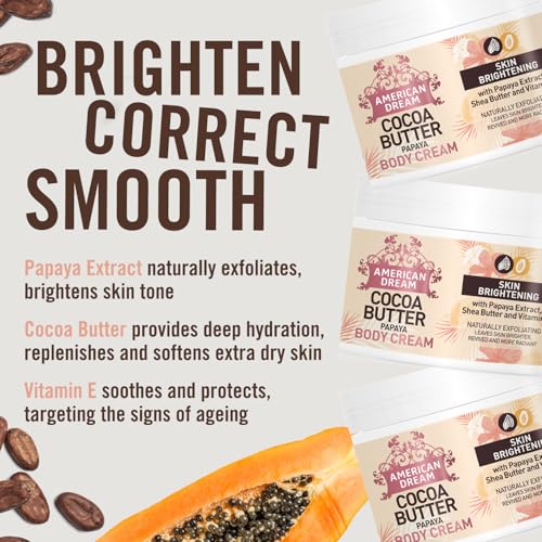 American Dream Papaya Butter Body Cream with Papaya Extract, Shea Butter & Vitamin E 500ml, 17.637 Ounce, 1