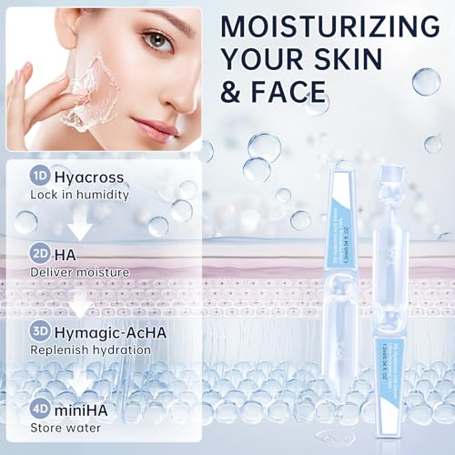 3% Hyaluronic Acid Serum Ultra-Hydrating Vials, 30pcs Hyaluronic Acid Tubes, Wake Nature Perfection, Hyaluronic Serum for Face, Ultra Hydrating Essence with Collagen & Hyaluronic
