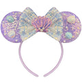 Mermaid Mouse Ears Headband with Sequins, Pearls & Shells