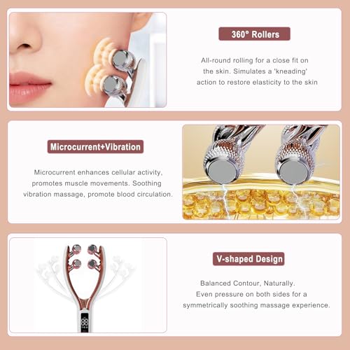V-Shape Facial Massager with Red Light & Lymphatic Drainage