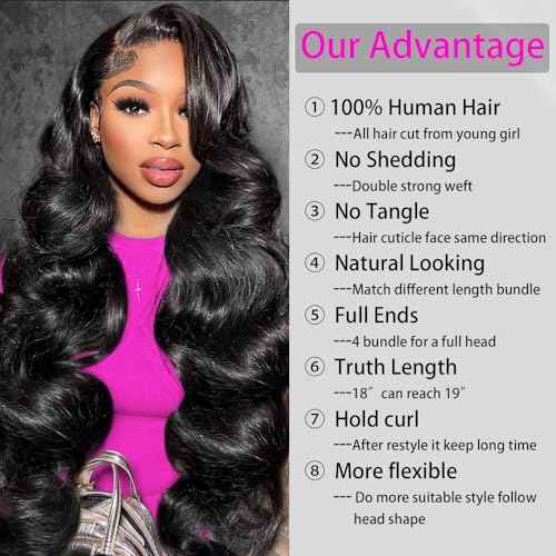 12A Body Wave Bundles Human Hair 24 Inch Brazilian Jet Black Bundles Human Hair Extensions
