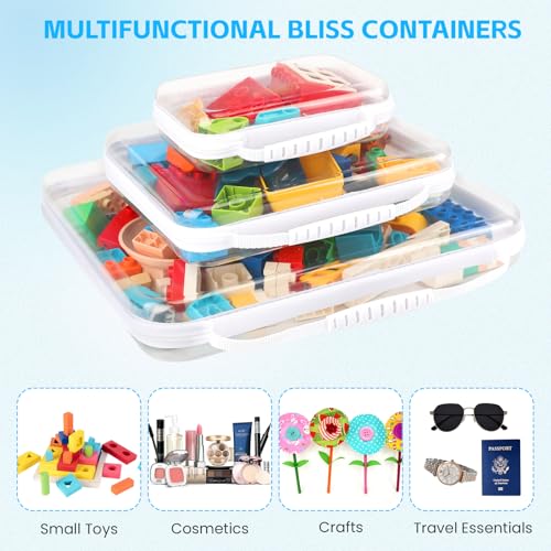 3PCS Extra Large Clear Hard Shell Zipper Case With Handle, 14.5 inch XL Hard Zipper Waterproof Pouch for Toiletries, Cosmetics,Toys, and Puzzles