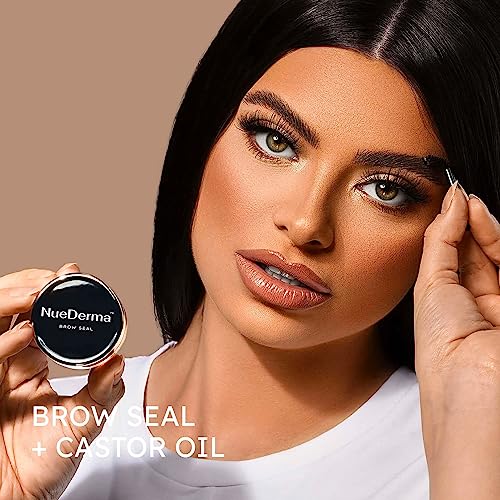 Brow Seal with Castor Oil - Clear Eyebrow Gel, Waterproof Eyebrow Makeup, Styling Wax for Feathered & Fluffy Brows - 1 OZ