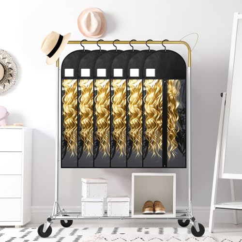 6-Pack Extra Long Wig Storage Bags with Hanger - 31.5in