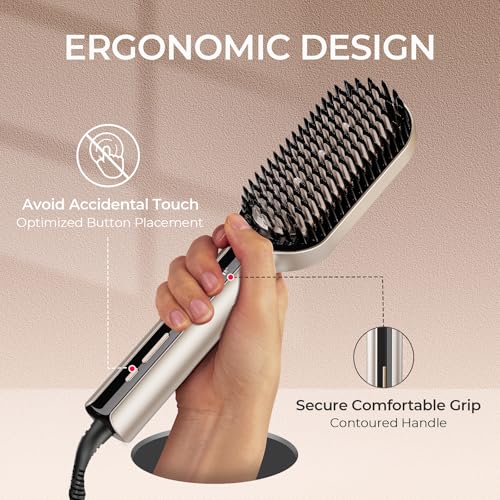TYMO Ionic Hair Straightener Brush with 16 Temp Settings