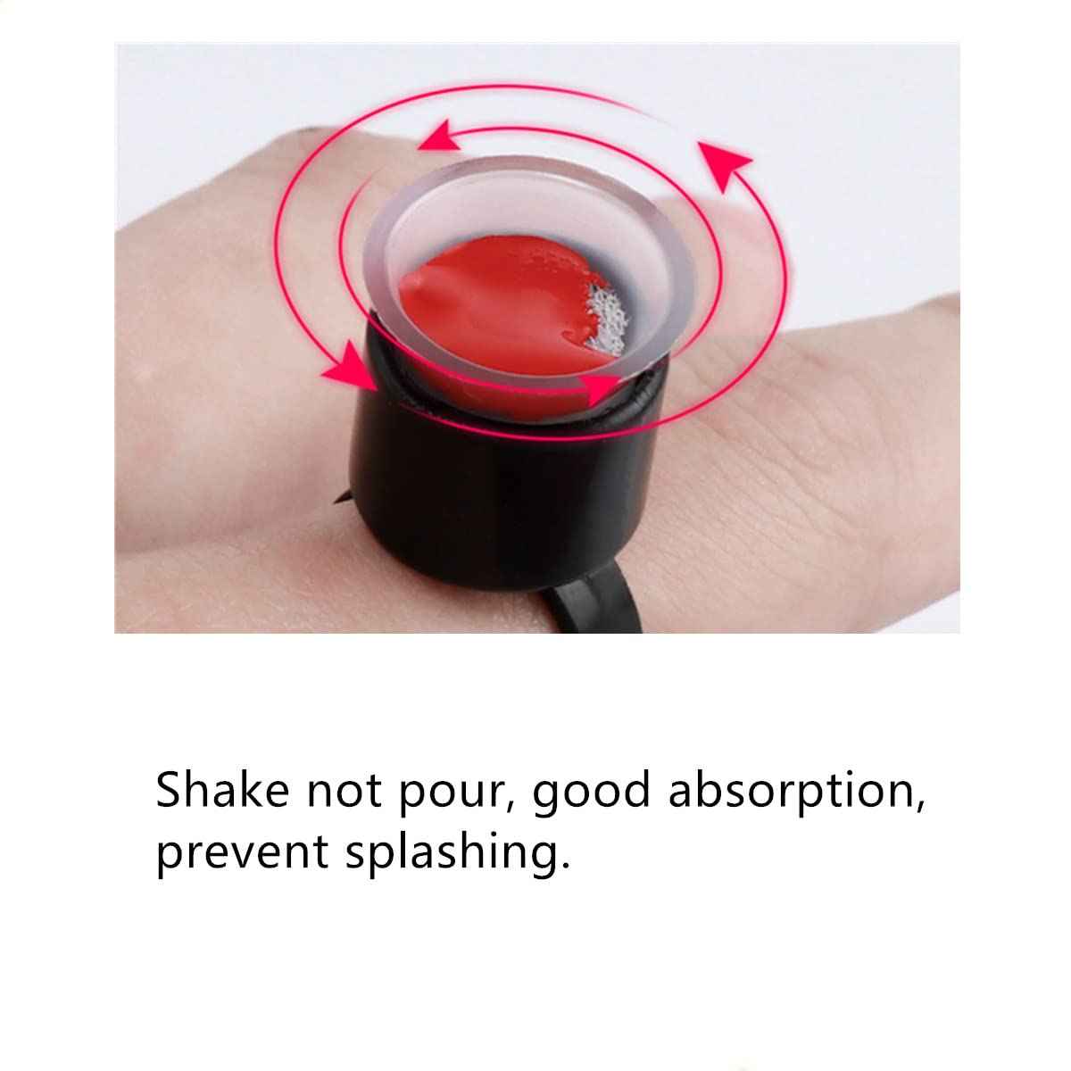 RUITASA Ink Ring Cups, 50 PCS Microblading Pigment Glue Rings, Sponge Ink Cups, Tattoo Ink Ring Cups for Microblading Supplies,Eyebrow Tools
