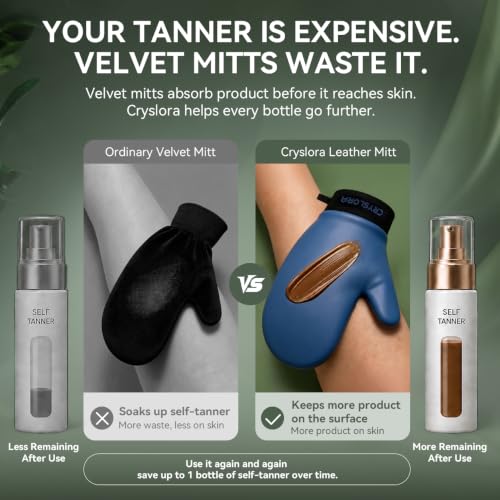 Self Tanning Mitt Reusable Leather, Zero Absorption Streak-Free