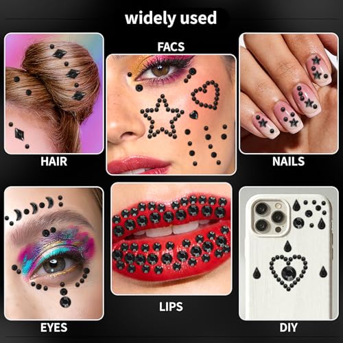 1620Pcs Self-Adhesive Face Gems Rhinestones Set with Tweezers
