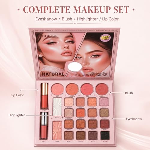 All-in-One Makeup Palette with Nude Pink Brown Shades