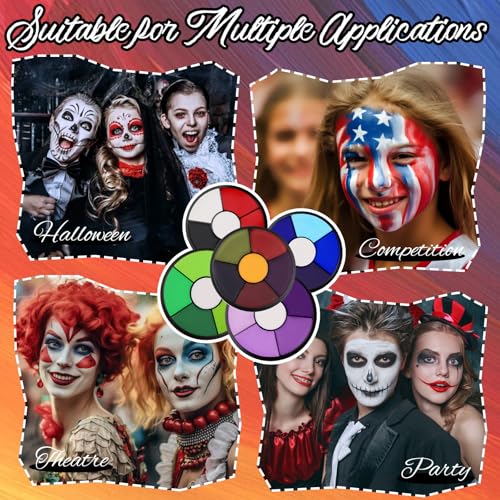 PASNOWFU 6-Color Green Face & Body Paint Palette – SFX Makeup, Witch Edition
