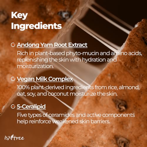IsNtree Yam Root Vegan Milk Cream 80ml, 2.7 fl.oz | Nourishing moisturizer | vegan milk moisturizer | Korean Skincare