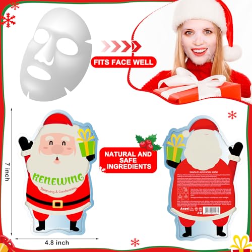 Timgle 48 Pcs Christmas Stocking Stuffers Bulk Facial Masks Skincare Face Sheet Masks Holiday Gifts for Women, Fragrance Hydrating Face Mask Spa Gifts Bulk for Coworker Adults Stocking Stuffer