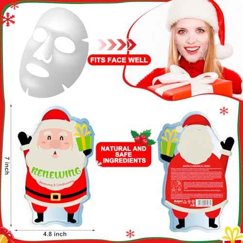 Timgle 12 Pcs Christmas Stocking Stuffers Bulk Facial Masks Skincare Face Sheet Masks Holiday Gifts for Women, Fragrance Hydrating Face Mask Spa Gifts Bulk for Coworker Adults Stocking Stuffer