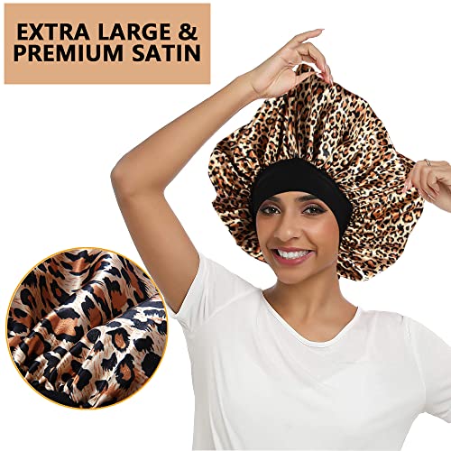 Extra Large Satin Sleep Bonnet for Curly Hair, Braids & Locs (3-Pack)