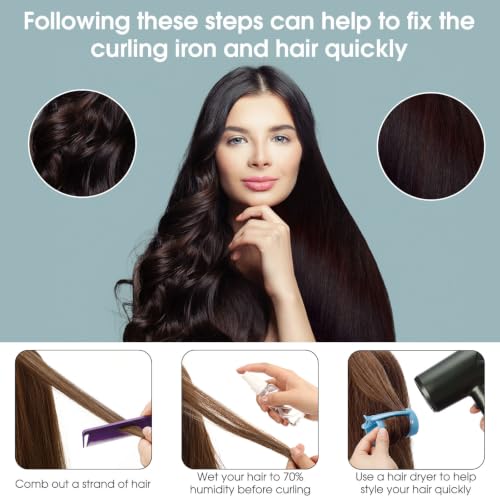 WILLBOND 141 Pcs Plastic Hair Curlers Set with Clips & Pins - Baby Blue