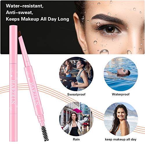 Eyebrow Pencil Waterproof with Spoolie - Long-Lasting Brow Liner