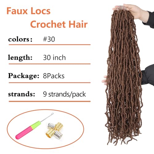 Vemet Soft Locs Crochet Hair 30 Inch 8 Pack Faux Locs