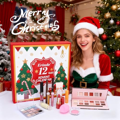 Erinde 12-Day Makeup Advent Calendar 2025 - Christmas Gift Set