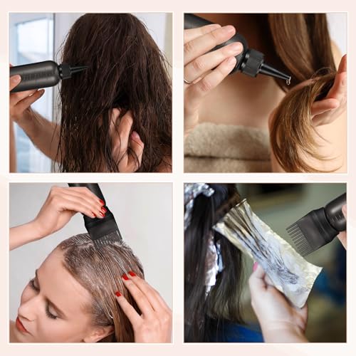 Hair Dye Applicator Bottles 6oz Comb Tip - 2 Pack