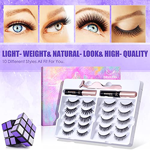 DEJAVIA Magnetic Lashes 10 Pairs with Eyeliner Kit