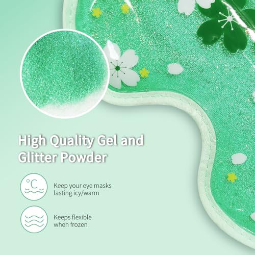 ZN?CUET?D Ice Eye Mask Cold Gel Cooling 2 Packs Reusable for Dark Circles and Puffiness, Cold Compress Eye Ice Pack for Dry Eyes, Migraine, Stress Relief Christmas Gift