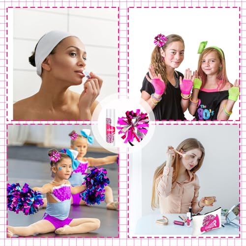 48 Pcs Cheer Gifts Bulk for Team Cheer Gifts Bulk Include 12 Pcs Cheer Makeup Bag 12 Pcs Cheer Lip Balm 12 Pcs Lip Balm Holder 12 Pcs Hair Ropes for Women Cheerleader Teammates