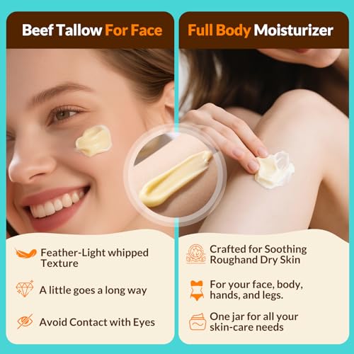 Grass-Fed Beef Tallow & Honey Balm - Moisturizer for Face & Body