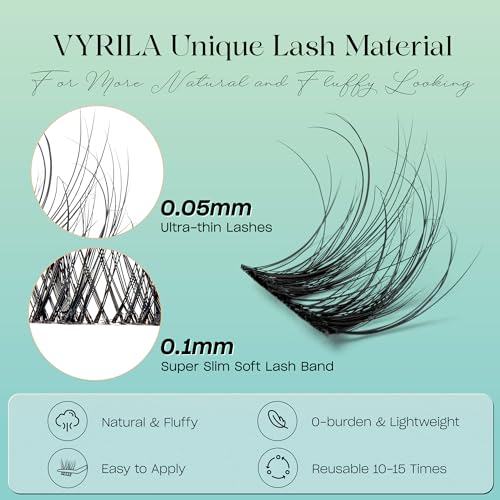 0.05mm Silk Lash Clusters D Curl Wispy 8-16mm Mix 120pcs
