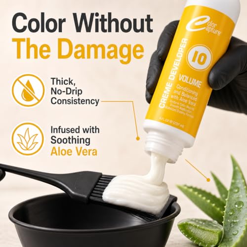 10 Volume Cream Hair Developer with Aloe Vera – No-Drip Formula