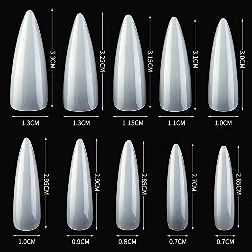 100pcs Fake Nails Full coverage Press On Long Stiletto ABS Extension Tips for Women Girls Teens Unisex (Yellow)