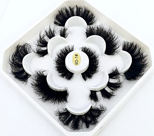 5 Pairs 25mm 3D Mink Lashes - Natural Handmade Faux
