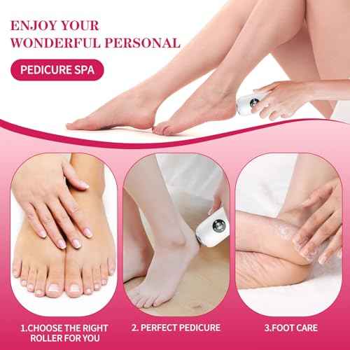 Foot Callus Remover,Dermawave Electric Foot File Callus Remover for Feet,2025 Upgraded Professional Foot Scrubber Pedicure Tools for Dead Skin,Adjustable Speed Feet File Grinder for Skin and Calluses