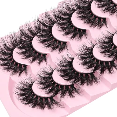 Losha Fluffy 5D Cat Eye False Eyelashes - 7 Pairs Vegan Faux Mink