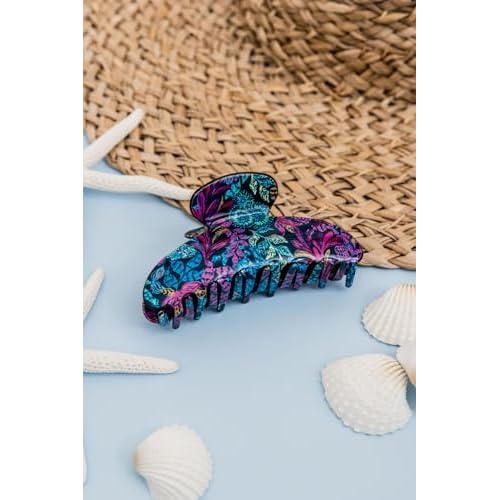 Lilly Pulitzer Colorful Claw Jaw Clip for Fine, Thick, Curly or Straight Hair - Medium Hair Clip for Women, Calypso Coast
