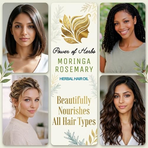 Moringa Rosemary Hair Oil with Amla & Bhringaraj - 15+ Herbal Blend for Hair Growth