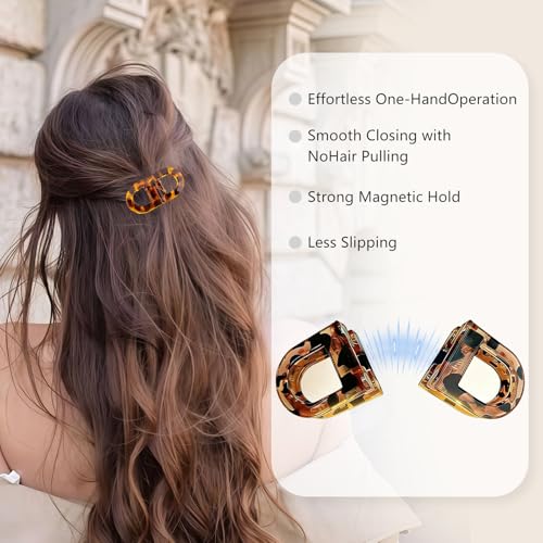 Magnetic Hair Clips for Women - Strong Hold, Creaseless (2-Pack)
