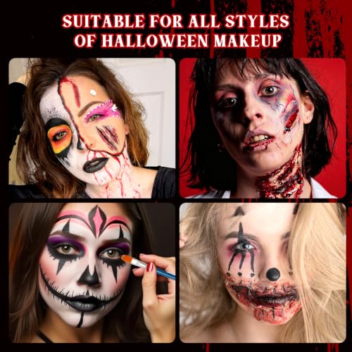 Halloween SFX Makeup Kit 24pcs - Fake Blood, Scar Wax, Face Paint