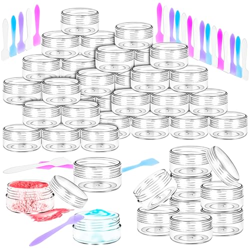50 Pack 10g Sample Containers with Clear Lids & Spatulas