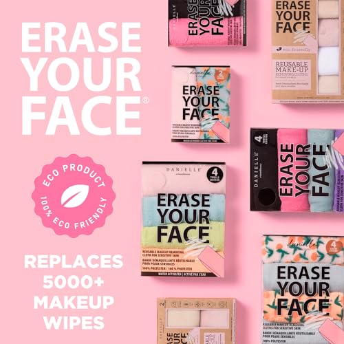 Erase Your Face Reusable Makeup Removing Wipes Cloths With Travel Case, 7 Count(Pack of 1)