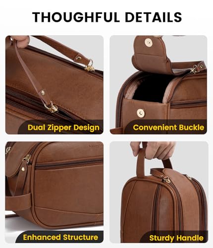 Vorspack PU Leather Toiletry Bag for Men - Water Resistant