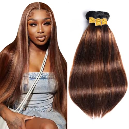 P4/30 Brazilian Virgin Hair Bundles Straight 26-30 Inch
