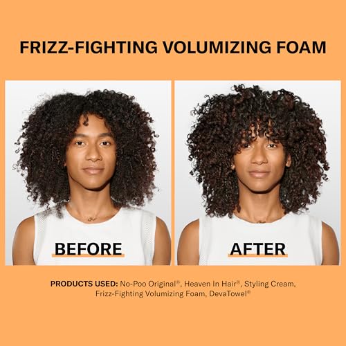 DevaCurl Frizz-Fighting Volumizing Foam - 8 fl oz, Lightweight Body & Curl Booster