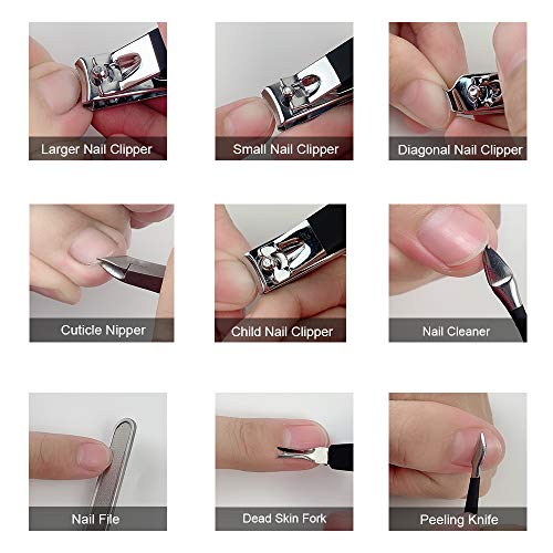 Keiby Citom 18-Piece Manicure Pedicure Set - Stainless Steel Grooming Kit with Pink Case