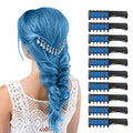 Hair Chalk Comb for Kids - 10 Pcs Blue Washable Temporary Hair Color