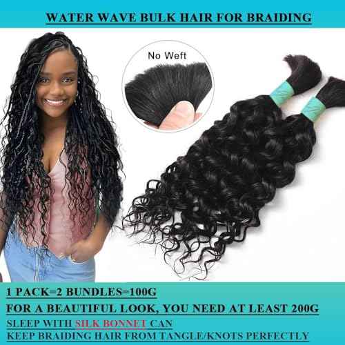 Human Braiding Hair 22inch Human Hair for Boho Knotless Braids No Weft Human Braiding Hair Extensions for Box Boho Braids 100g With 2 Bundles