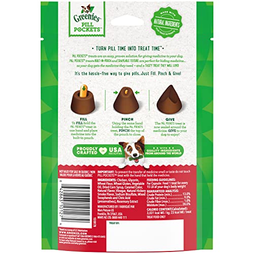 Greenies Pill Pockets for Dogs Capsule Size Natural Soft Dog Treats, Hickory Smoke Flavor, (6) 7.9 oz. Packs (180 Treats)